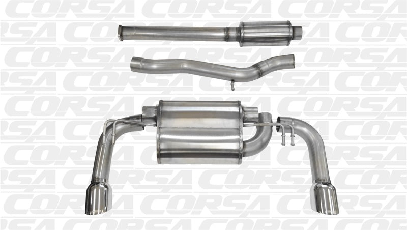 Corsa 2008-2015 Mitsubishi Lancer Evolution X Sedan 2.0L Polished Sport Dual Rear Cat-Back Exhaust - Burkken Auto Parts