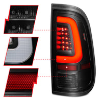ANZO 2008-2016 Ford  F-250  LED Tail w/ Lights Bar Black Housing Smoke Lens - Burkken Auto Parts