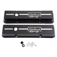 Edelbrock Valve Cover Racing Series Chevrolet 1959-1986 262-400 CI V8 Low Black - Burkken Auto Parts