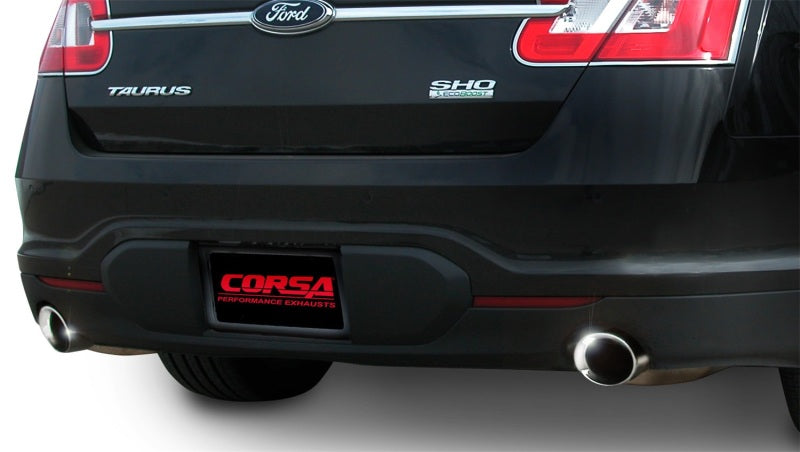 Corsa 2010-2019 Ford Taurus SHO 3.5L V6 Turbo Polished Sport Cat-Back Exhaust - Burkken Auto Parts