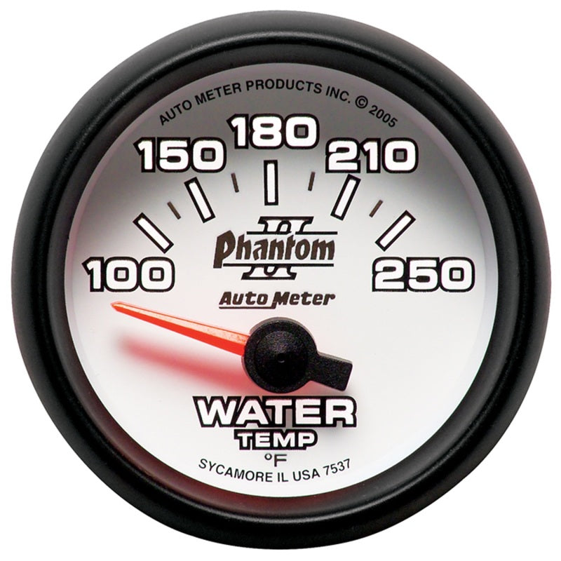 Autometer Phantom II 52.4mm SSE 100-250 Deg F Water Temperature Gauge - Burkken Auto Parts