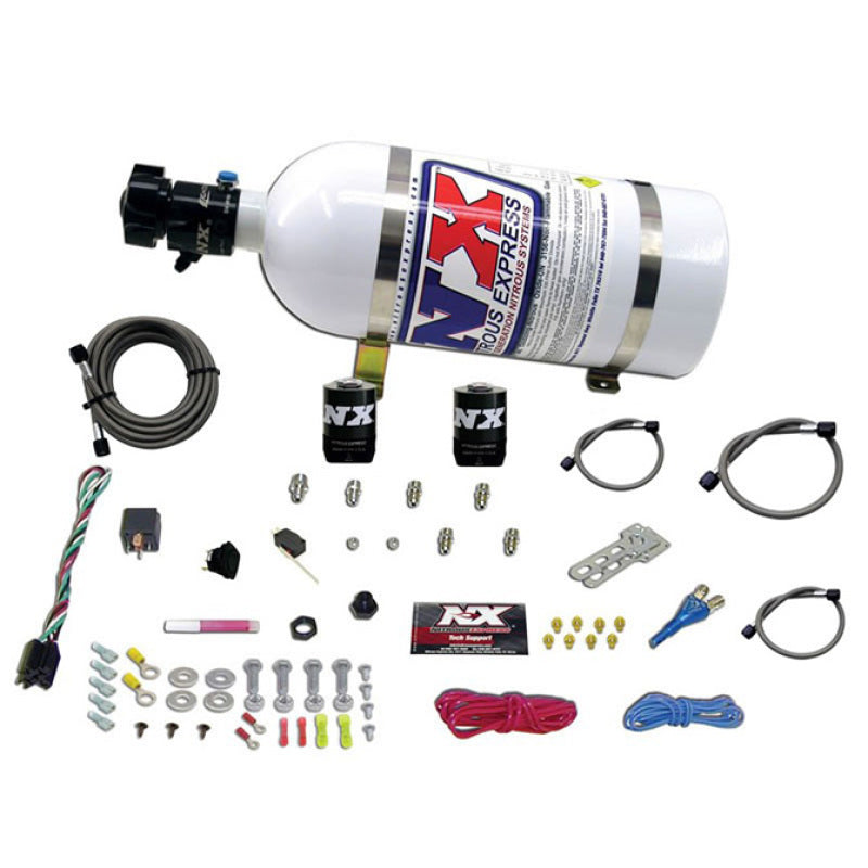 Nitrous Express Shark SHO 400 HP Single Nozzle Nitrous Kit w/10lb Bottle - Burkken Auto Parts