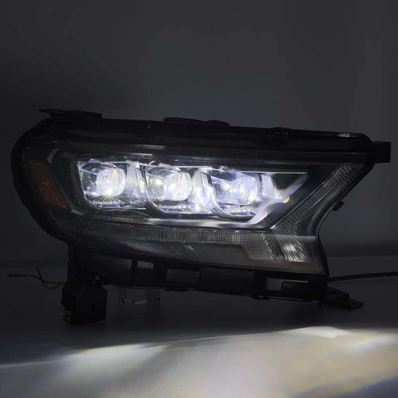 AlphaRex 19-21 Ford Ranger NOVA LED Proj Headlight Plnk Style Alpha Blk w/Activ Light/Seq Signal/DRL - Burkken Auto Parts