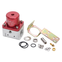 Edelbrock Fuel Pressure Regulator Carbureted 180 GPH 5-10 PSI -10 In/Out -6 Return Red/Clear - Burkken Auto Parts