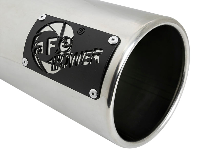 aFe SATURN 4S 4in SS Intercooled Exhaust Tip - Polished 4in In x 5in Out x 12in L Bolt-On - Burkken Auto Parts