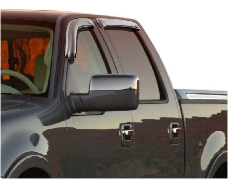 AVS 06-08 Lincoln Mark LT Ventvisor Outside Mount Front & Rear Window Deflectors 4pc - Chrome - Burkken Auto Parts