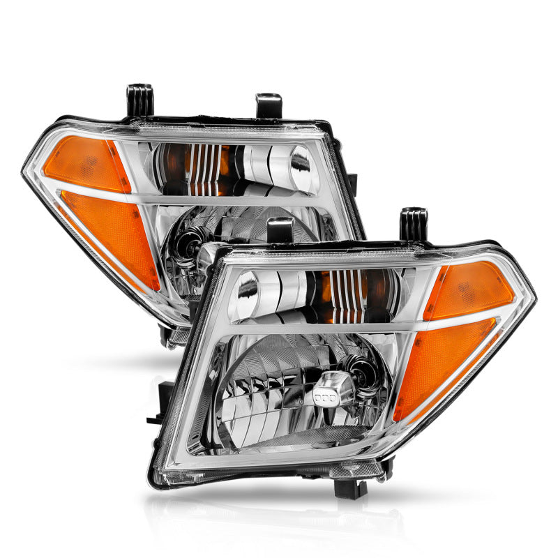 ANZO 2005-2008 Nissan Pathfinder Crystal Headlight Chrome Amber (OE Replacement) - Burkken Auto Parts