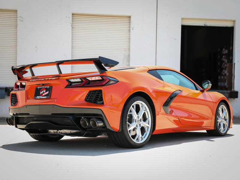 aFe MACH Force-Xp 3in to 2-1/2in 304SS Cat-Back (No Muff.) 2020 Chevy Corvette 6.2L - Carbon Tip - Burkken Auto Parts