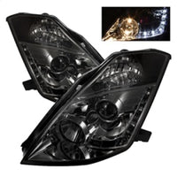 Spyder Nissan 350Z 03-05 Projector Headlights Halogen Model Only - DRL Smoke PRO-YD-N350Z02-DRL-SM - Burkken Auto Parts