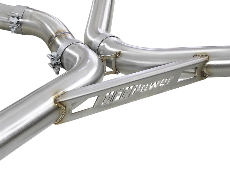 aFe MACH Force-Xp 3.5in. 304 SS C/B Exhaust w/o Muffler 15-18 BMW X5 M V8-4.4L (tt) - Polished Tip - Burkken Auto Parts