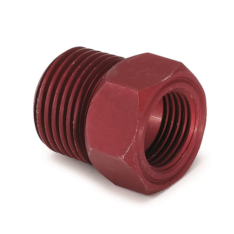 AutoMeter Fitting Adapter 1/2in. NPT Male Aluminum Red For Mech. Temp. Gauge - Burkken Auto Parts