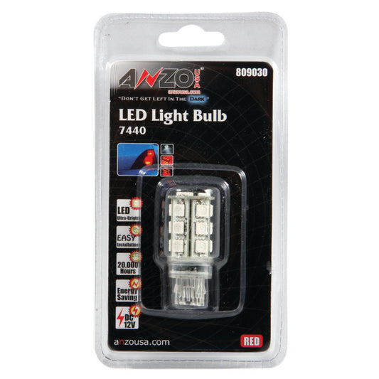 ANZO LED Bulbs Universal 7443/7440 Red - Burkken Auto Parts