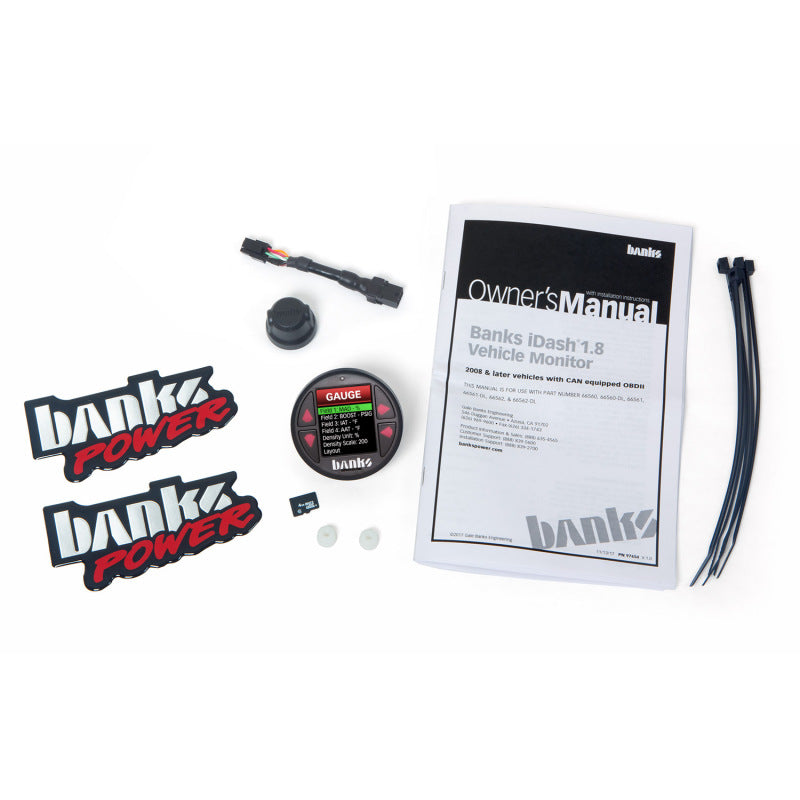 Banks Power iDash 1.8 DataMonster Universal CAN Gauge for use w/Banks Bus Modules - Burkken Auto Parts