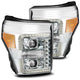 AlphaRex 11-16 Ford F-350 SD LUXX LED Proj Headlights Plank Style Chrm w/Activ Light/Seq Signal/DRL - Burkken Auto Parts
