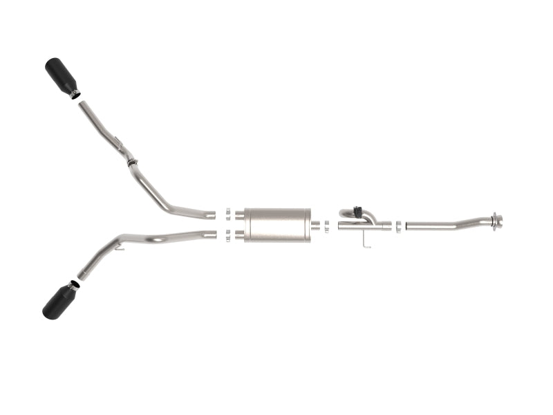 aFe Gemini XV 3in 304 SS Cat-Back Exhaust 2021 Ford F-150 V6 2.7L/3.5L (tt)/V8 5.0L w/ CO Black Tips - Burkken Auto Parts