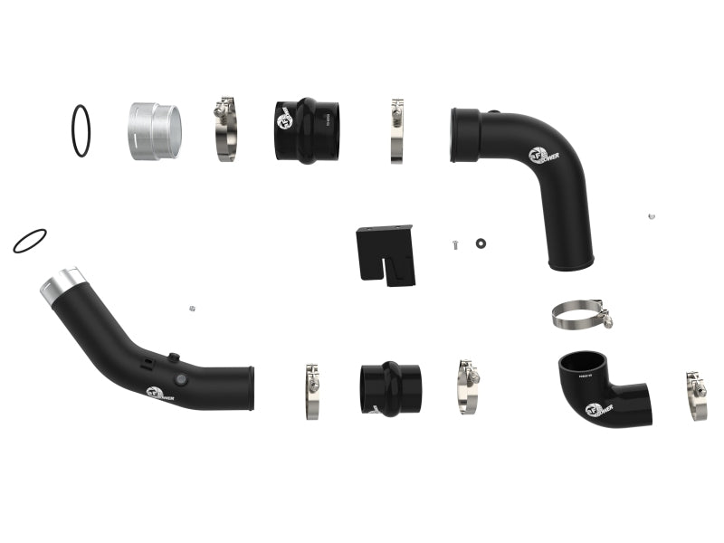 aFe 23-24 Ford F250/F350 Super Duty V8-6.7L BladeRunner 3 In. Aluminum Hot and Cold Charge Pipe- BLK - Burkken Auto Parts