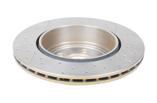DBA 05-09 Chrysler 300 C Rear Gold Cross Drilled & Slotted KP Street Series Rotor