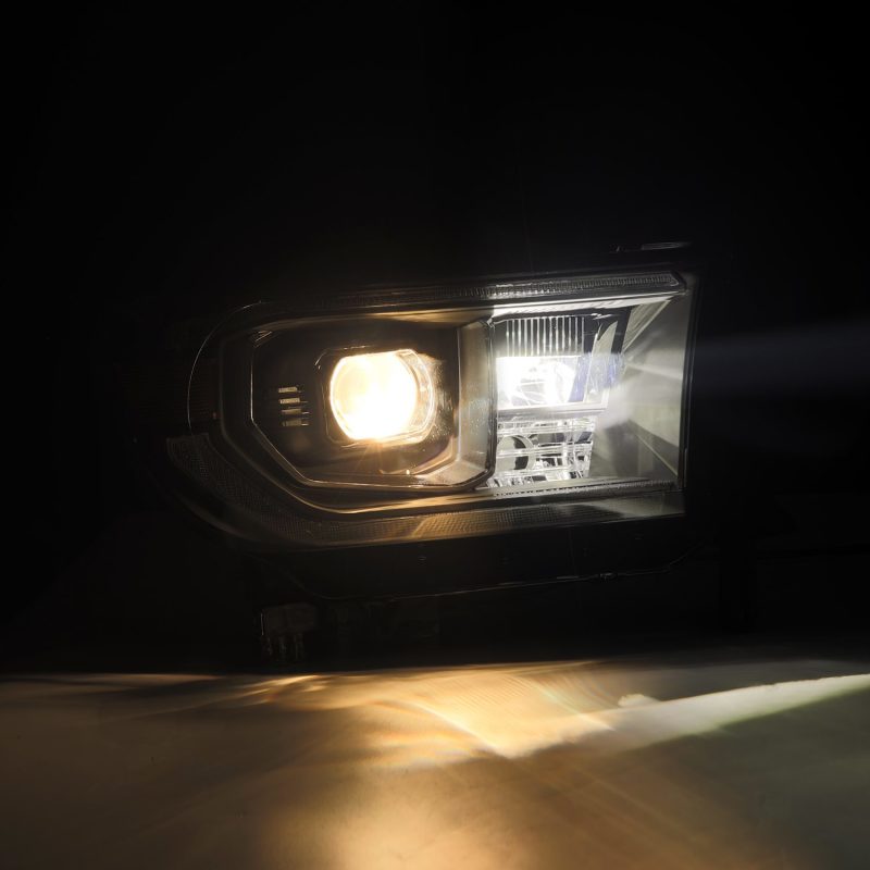 AlphaRex 07-13 Toyota Tundra / 08-17 Sequoia LUXX-Series LED Proj HL Blk w/Actv Lgt Seq. Sig + DRL - Burkken Auto Parts