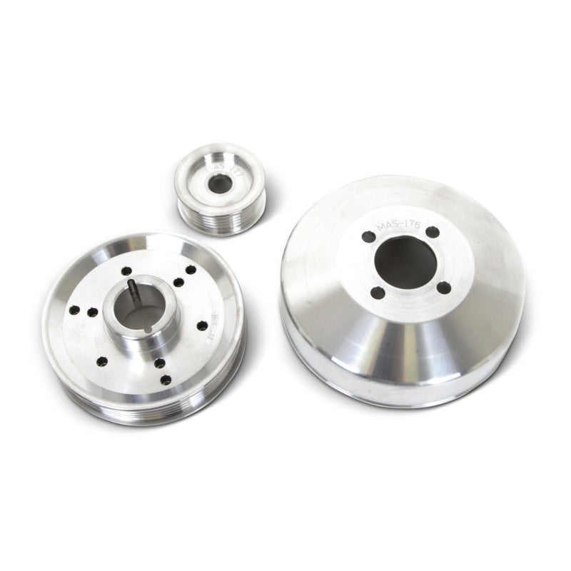 BBK 96-01 Mustang 4.6 GT Cobra Underdrive Pulley Kit - Lightweight CNC Billet Aluminum (3pc) - Burkken Auto Parts