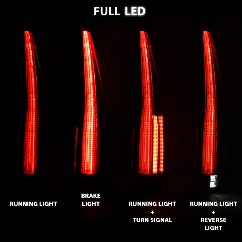 ANZO 2007-2014 Chevrolet Tahoe Led Taillights Red/Clear - Burkken Auto Parts