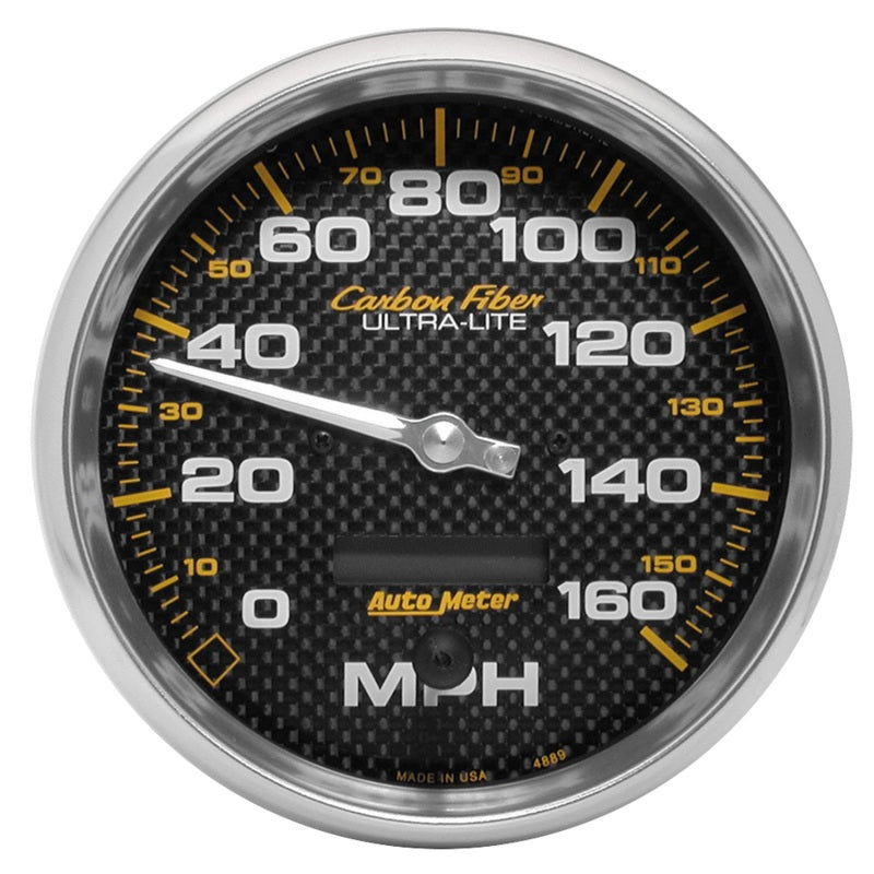 Autometer Carbon Fiber Series 5-inch 160 MPH Elec. Programmable Speedometer - Burkken Auto Parts