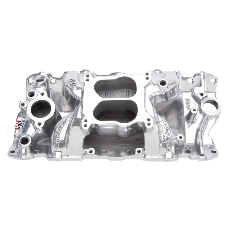 Edelbrock SBC Perf Air Gap Manifold Polished - Burkken Auto Parts