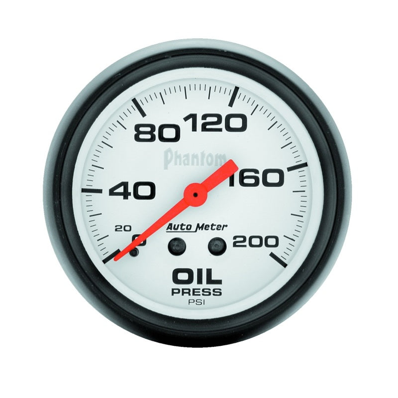 Autometer Phantom 66.7mm 0-200 PSI Mechanical Oil Pressure Gauge - Burkken Auto Parts