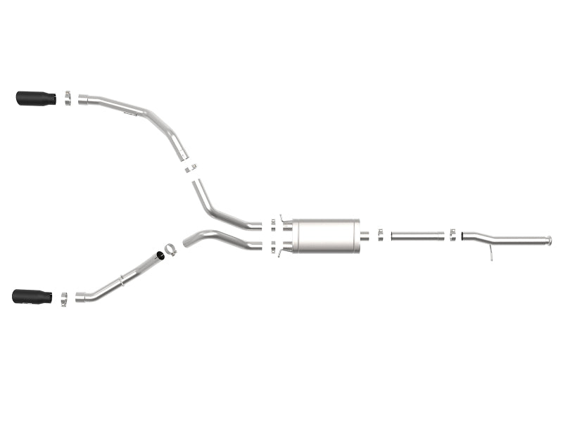 aFe Apollo GT Series 3 IN 409 SS Cat-Back Exhaust System w/ Black Tip GM Sierra 1500 09-18 - Burkken Auto Parts