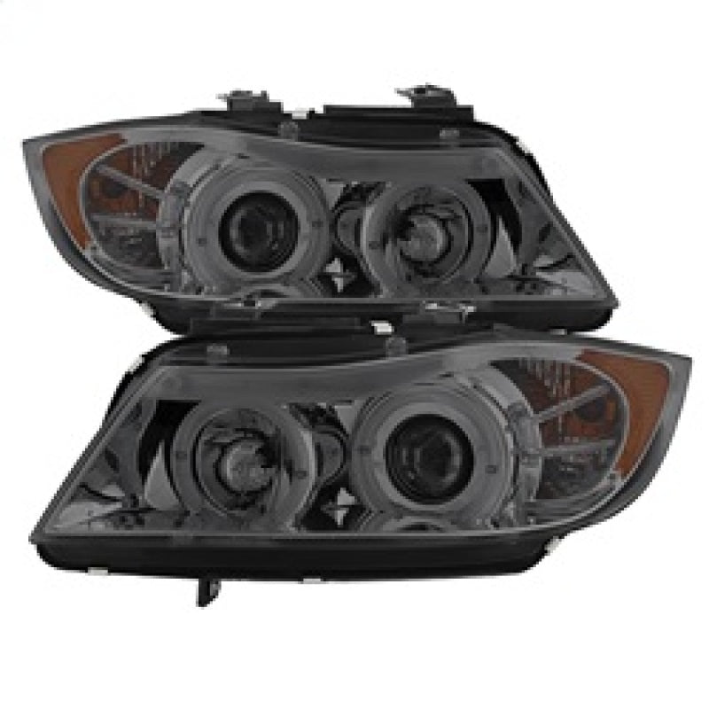 Spyder BMW E90 3-Series 06-08 (4 dr) Proj LED Halo Amber Reflctr Rplc Bulb Smke PRO-YD-BMWE9005-AM-S - Burkken Auto Parts