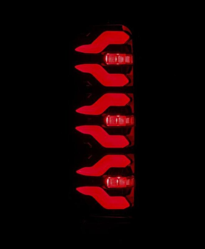 AlphaRex 87-96 Ford Bronco/F-150 Luxx-Series LED Tail Lights - Black Red - Burkken Auto Parts