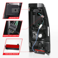 ANZO 2003-2006 Chevy Silverado 1500 LED Taillights Plank Style Black w/Clear Lens - Burkken Auto Parts