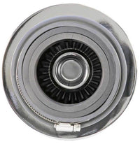 K&N Universal Filter Chrome Round Tapered White - 4in Flange ID x 1.125in Flange Length x 5.5in H - Burkken Auto Parts