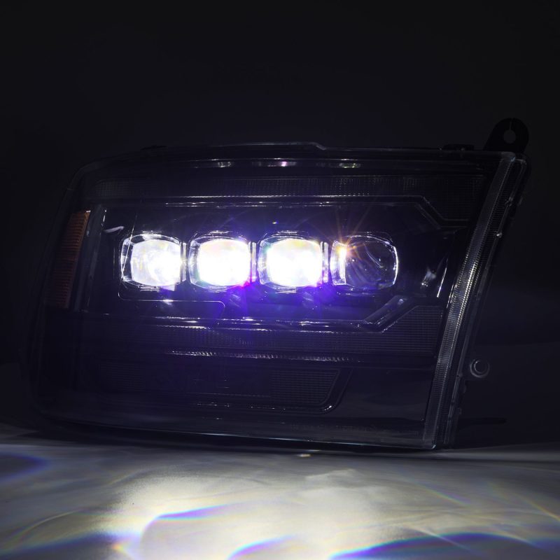 AlphaRex 09-18 Ram 2500 NOVA LED Proj Headlights Plank Style Alpha Blk w/Activ Light/Seq Signal/DRL - Burkken Auto Parts
