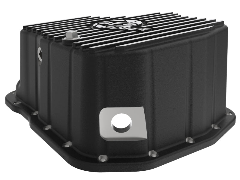 aFe 011-16 GM Diesel Trucks V8-6.6L LML Engine Oil Pan Black POWER Pro Series w/ Machined Fins - Burkken Auto Parts