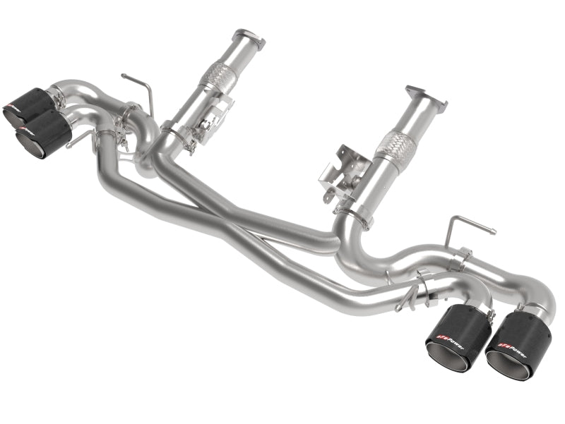 aFe MACH Force-Xp 3in to 2-1/2in 304SS Cat-Back (No Muff.) 2020 Chevy Corvette 6.2L - Carbon Tip - Burkken Auto Parts