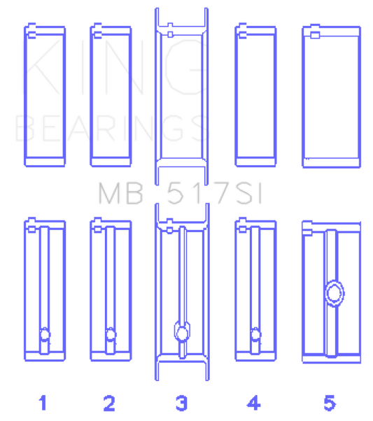 King Engine Bearings Chrysler 360 / 360CI 5.9L V8 Main Bearing Set