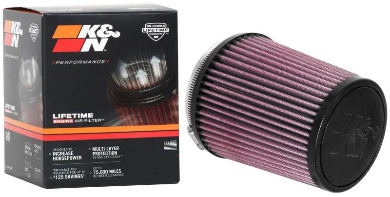 K&N Universal Air Filter 4in Flange / 5-3/8in Base / 4-1/2in Top / 6in Height - Burkken Auto Parts