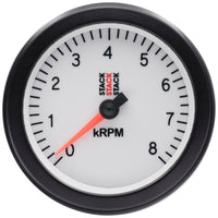 Autometer Stack Sport 88mm 0-8K RPM Tachometer - White - Burkken Auto Parts