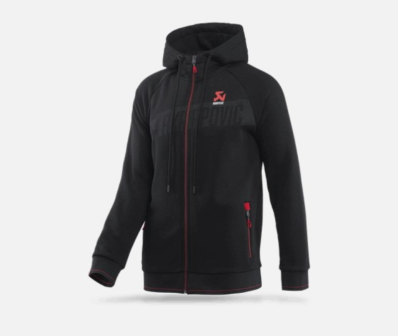 Akrapovic Mens Corpo Zip Hoodie Black - Large - Burkken Auto Parts