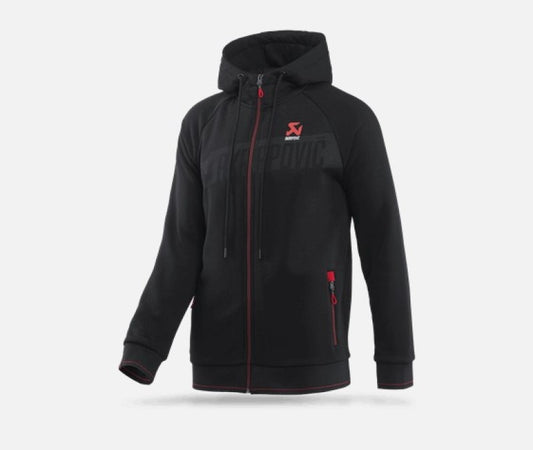 Akrapovic Mens Corpo Zip Hoodie Black - Large - Burkken Auto Parts