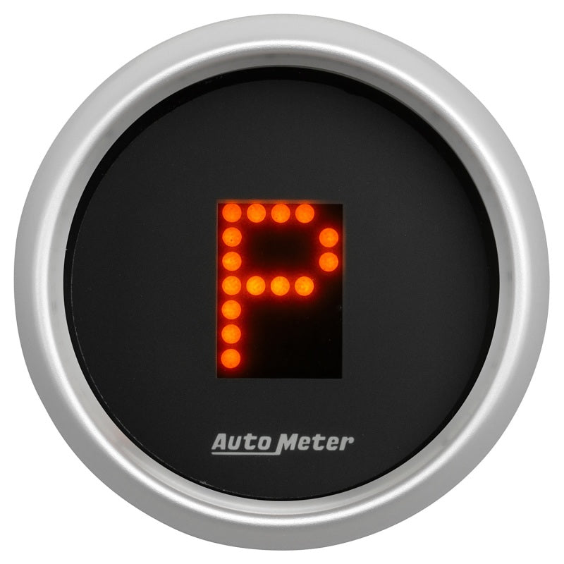 AutoMeter Gauge Gear Pos 2-1/16in. Incl Indicators Black Dial Red Led Silver Bezel - Burkken Auto Parts