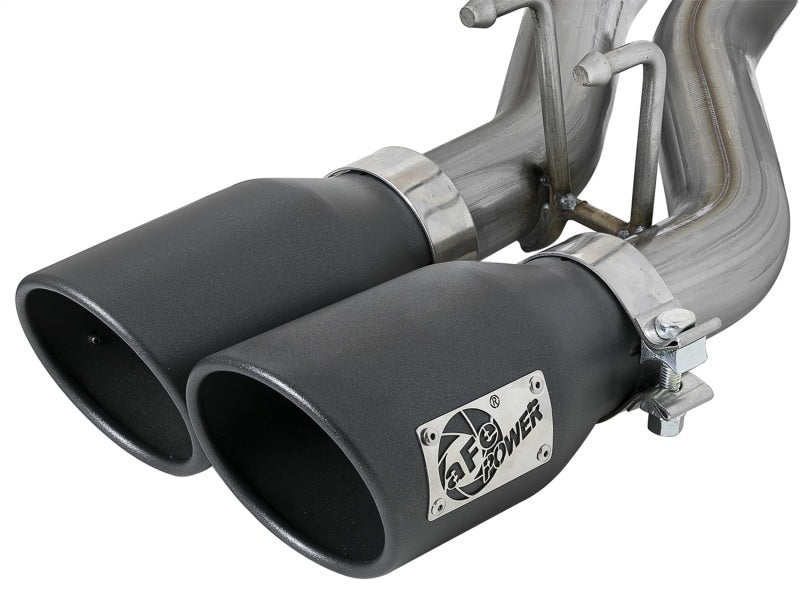 aFe Rebel Series Cat-Back 2.5in Dual Center Exit SS Exhaust w/ Black Tips 07-14 Jeep Wrangler V6 - Burkken Auto Parts