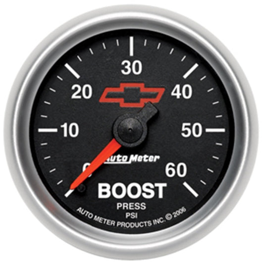 Autometer GM Performance Parts 2-1/16in 0-60 PSI Mechanical Boost Gauge - Burkken Auto Parts