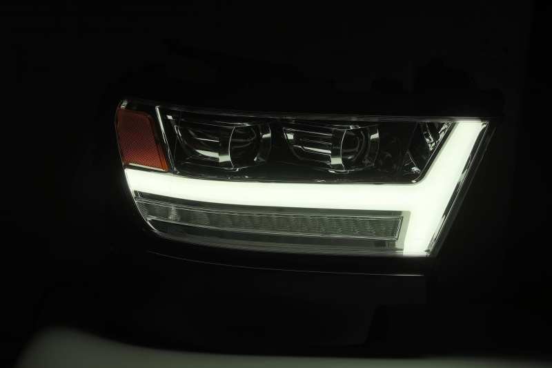 AlphaRex 19-20 Dodge Ram 1500 LUXX LED Proj Headlights Plank Chrome w/Activ Light/Seq Signal/DRL - Burkken Auto Parts