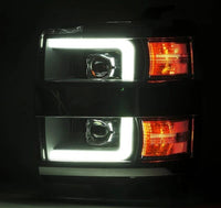 AlphaRex 15-19 Chevy Silverado 2500/3500 LUXX-Series Proj. Headlights Blk w/Actv SeqSig & SBDRL - Burkken Auto Parts