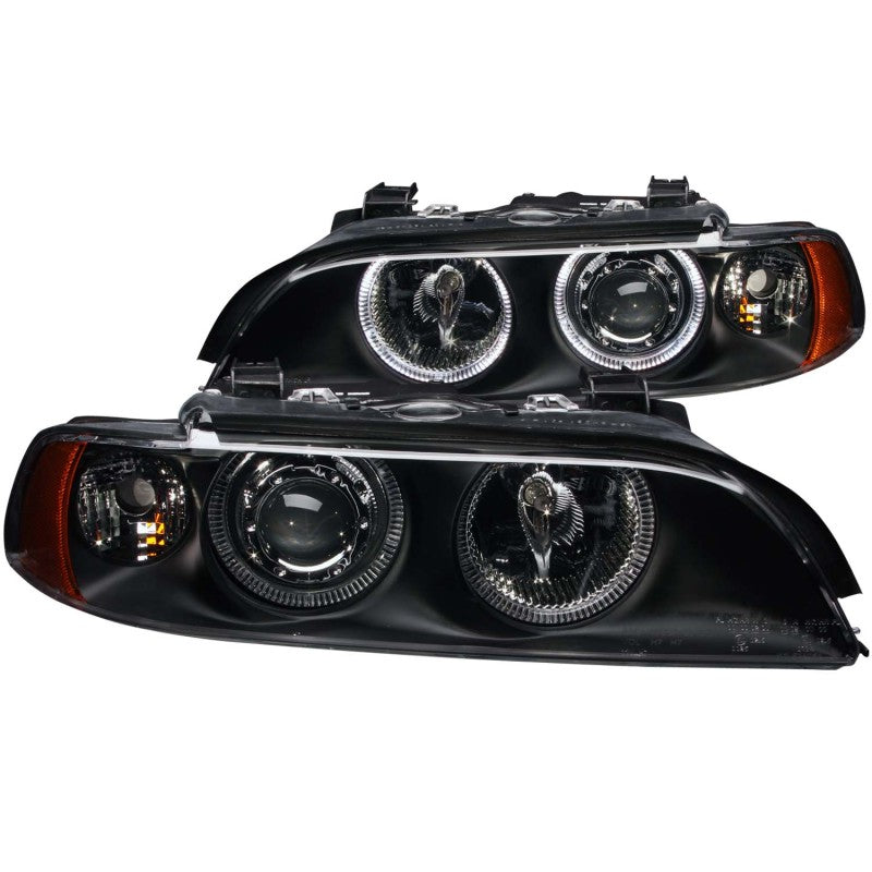 ANZO 1997-2001 BMW 5 Series Projector Headlights w/ Halo Black - Burkken Auto Parts