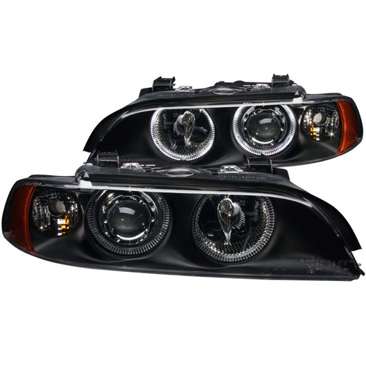 ANZO 1997-2001 BMW 5 Series Projector Headlights w/ Halo Black - Burkken Auto Parts