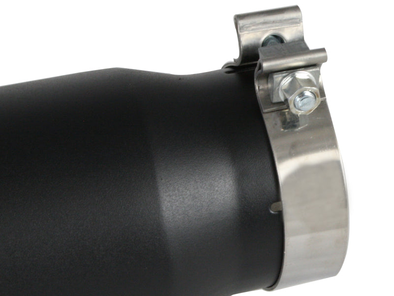 aFe Power Diesel Exhaust Tip Black- 4 in In x 5 out X 12 in Long Bolt On (Right) - Burkken Auto Parts