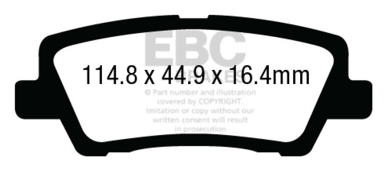 EBC 12+ Cadillac ATS 2.0 Turbo Greenstuff Rear Brake Pads - Burkken Auto Parts