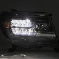 AlphaRex 05-11 Toyota Tacoma LUXX Crystal Headlights Plank Style Design Black w/Activation Light/DRL - Burkken Auto Parts